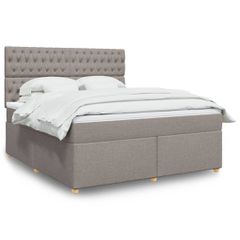 Κρεβάτι Boxspring με Στρώμα Taupe 180x200 εκ. Υφασμάτινο