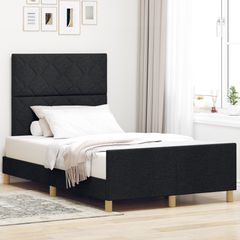 Σκελετός Κρεβατιού με κεφαλάρι Μαύρο 120 x 190 cm ύφασμα 3344790