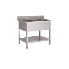 Λάντζα Ανοιχτή Inox με 1 γούρνα  106x50x25. Διαστάσεις 120χ70χ95