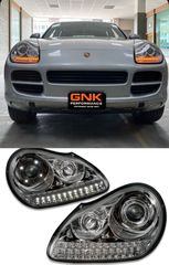 ΦΑΝΑΡΙΑ ΕΜΠΡΟΣ Porsche Cayenne 955 9PA Crystal Clear LED DRL Projector Head Lights 2003-2006 - HID/Xenon Model Only