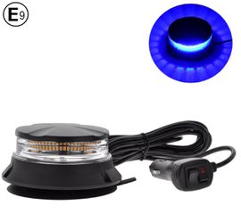 LED Φάρος Μπλε 12V / 24V Με Μαγνήτη και Βεντούζα Ø108mm με Διάφανο Γυαλί E-Mark