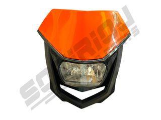 ΜΑΣΚΑ ΜΑΥΡΗ/ΠΟΡΤΟΚΑΛΙ ΜΕ ΦΑΝΑΡΙ ΓΙΑ ΟΛΑ ΤΑ MOTARD ΚΑΙ ENDURO
