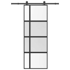 Συρόμενη πόρτα με σετ υλικού 76x205 cm από γυαλί&Αλουμίνιο 3333031