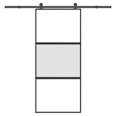 Συρόμενη πόρτα με σετ υλικού 90x205 cm από γυαλί&Αλουμίνιο 3332951