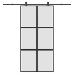 Συρόμενη πόρτα με σετ υλικού 102,5x205 cm από γυαλί&Αλουμίνιο 3332964