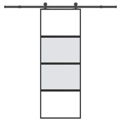 Συρόμενη πόρτα με σετ υλικού 76x205 cm από γυαλί&Αλουμίνιο 3332998