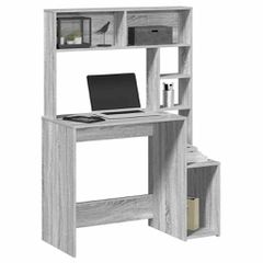 Γραφείο με Ράφια Γκρι Sonoma 100x45x140 εκ. Επεξεργασμένο Ξύλο 860441