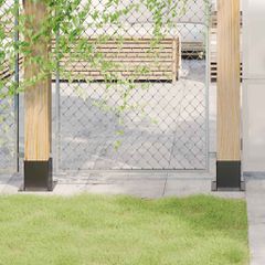 Βάσεις στύλων τετράγωνες 12 τεμάχια Χάλυβας με επικάλυψη σκόνης 42000033
