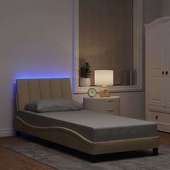 Πλαίσιο κρεβατιού χωρίς στρώμα Hanko Κρέμα 80x200cm Ύφασμα 3310424