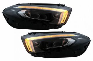 Μπροστινά Φανάρια Set Για Mercedes-Benz A-Class W177 / V177 2018-2022 Αλογόνου Upgrade Σε Full Led DRL Με Μοτέρ Carner-thumb-4