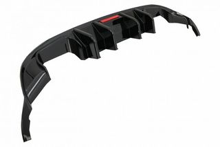 Diffuser Πίσω Προφυλακτήρα Για VW Golf VII (7.5) 17-20 Facelift R-Look Μαύρο Γυαλιστερό Με Led Στοπάκι