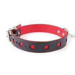 Heart Bondage Collar With Leash-thumb-3
