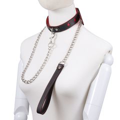 Heart Bondage Collar With Leash-thumb-2