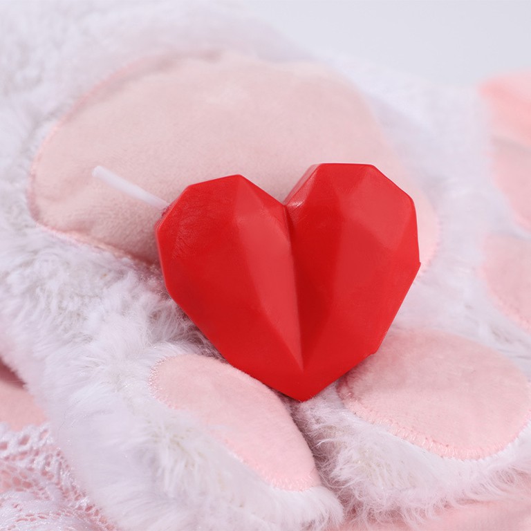 Heart Shape Low Temperature Candle Red
