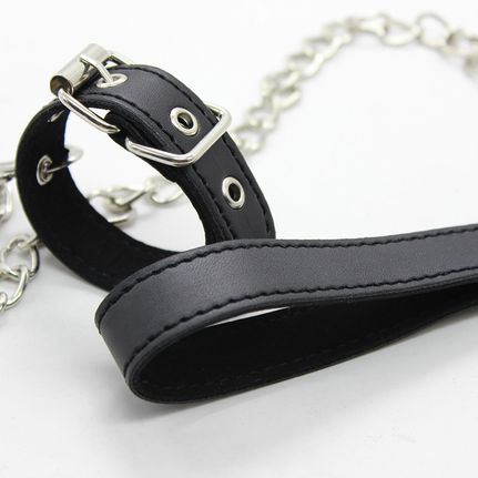 Cock Ring With Chain Leash Cock Torture Set-thumb-1