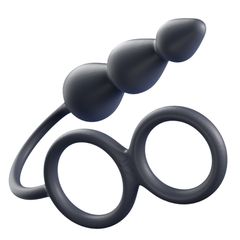 Double Cock Ring Anal Beads Remote Control-thumb-2