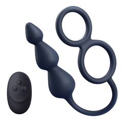 Double Cock Ring Anal Beads Remote Control-thumb-4