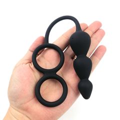 Double Cock Ring Anal Beads Remote Control-thumb-5