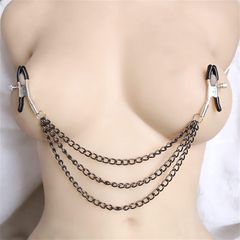 Three Chain Nipple Clamp Black-thumb-3