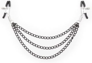 Three Chain Nipple Clamp Black-thumb-2