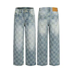 Louis Vuitton 3D Damier Denim Skate Jeans Αντίγραφο Made in Malaisia