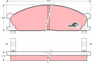 Τακάκια φρένων NISSAN / SUBARU 410603S590, D10602S790, 410602S790, 26296AA050