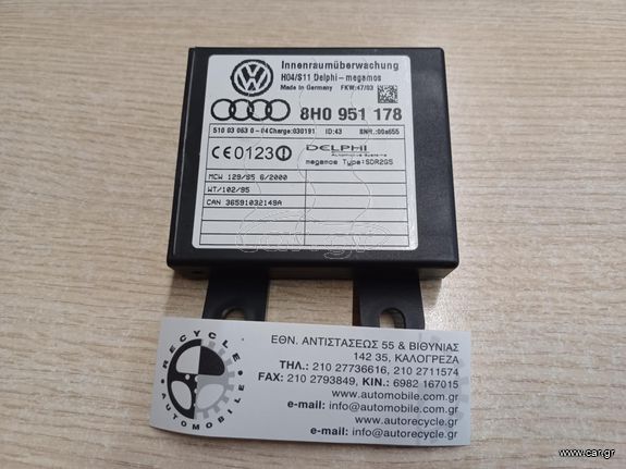 AUDI A4 + S4  B7 1.8 CABRIO  15-  ΜΟΝΑΔΑ ΕΠΙΤΗΡΗΣΗΣ ΕΣΩΤΕΡΙΚΟΥ ΧΩΡΟΥ {ALARM}