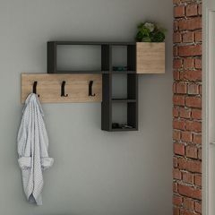 Κρεμάστρα τοίχου Game χρώμα sapphire oak - ανθρακί 99,5x15x61εκ.