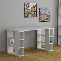 Γραφείο εργασίας Colmar χρώμα λευκό 140x60x75εκ