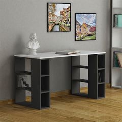 Γραφείο εργασίας Colmar χρώμα ανθρακί - λευκό 140x60x75εκ