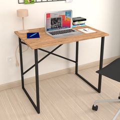 Γραφείο εργασίας Rilke χρώμα μαύρο - pine oak 90x60x75εκ.