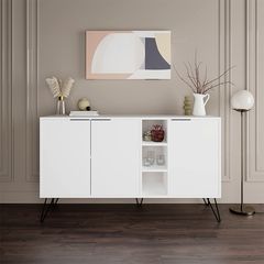Μπουφές Clara χρώμα λευκό 142x35,6x83εκ.
