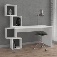 Γραφείο εργασίας Balance χρώμα λευκό 153,5x60x140εκ
