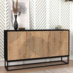 Μπουφές Themis χρώμα μαύρο - sapphire oak 150x35x83,6εκ.
