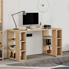 Γραφείο εργασίας Colmar χρώμα sapphire oak 140x60x75εκ