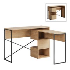 Γραφείο εργασίας πολυμορφικό Badau χρώμα sapphire oak 110x37,2x77εκ.