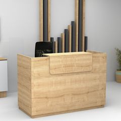 Γραφείο υποδοχής - reception Lemmon χρώμα φυσικό οξιάς 120x70x110εκ.