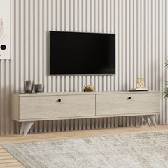 Έπιπλο τηλεόρασης Paris χρώμα travertine 160x25x35εκ.