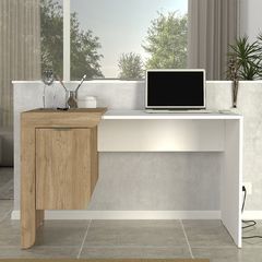 Γραφείο εργασίας Dario χρώμα sepet oak - λευκό 120x60x73,2εκ.