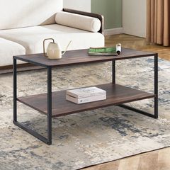 Τραπεζάκι σαλονιού Giza χρώμα rustic καρυδί 90,2x50,3x50,4εκ.