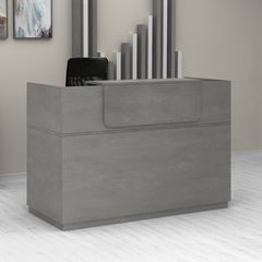 Γραφείο υποδοχής - reception Lemmon χρώμα γκρι σκυροδέματος 160x70x110εκ.
