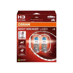 64151NL-2HB Osram Λάμπες Night Breaker Laser H3 12V 55W έως 150% έξτρα φως Set 2