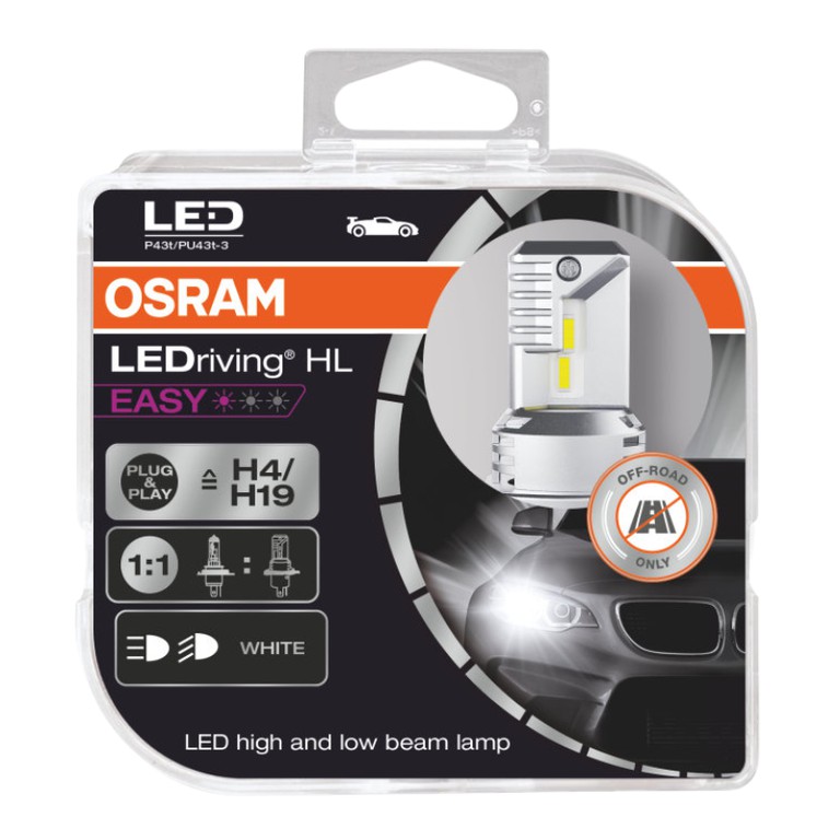 64193DWESY-HCB Osram LED Λάμπες LEDriving HL EASY H4/H19 12V 19W 6500K SET 2
