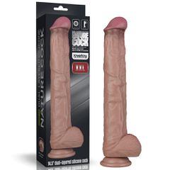 Lovetoy 14.5'' Dual Layered Bendable Silicone Cock XXL(Flesh)