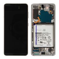 Samsung (GH82-27254C) OLED Touchscreen (incl. Battery) - Silver, Galaxy S21; SM-G991