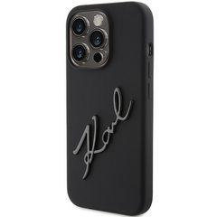 Karl Lagerfeld Silicone Karl Script case for iPhone 15 Pro - black-thumb-1