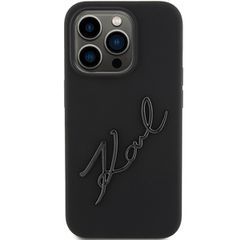 Karl Lagerfeld Silicone Karl Script case for iPhone 15 Pro - black-thumb-2