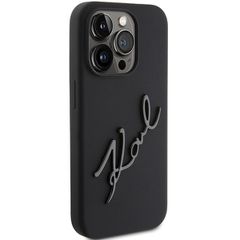 Karl Lagerfeld Silicone Karl Script case for iPhone 15 Pro - black-thumb-3