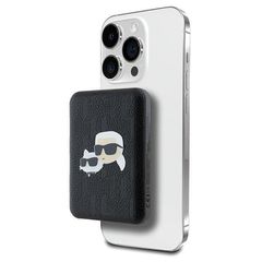 Karl Lagerfeld Powerbank inductive KLPB5FPGKSKCHK 16W 5000mAh black/black Karl Head Pin MagSafe