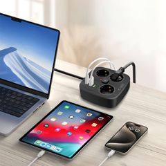 Tech-Protect PCS3X4 power strip, 3 sockets, 2xUSB-A, 2xUSB-C 200 cm - black-thumb-3